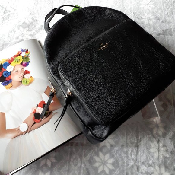 NWT Kate Spade black leather backpack handbag - Picture 2 of 8